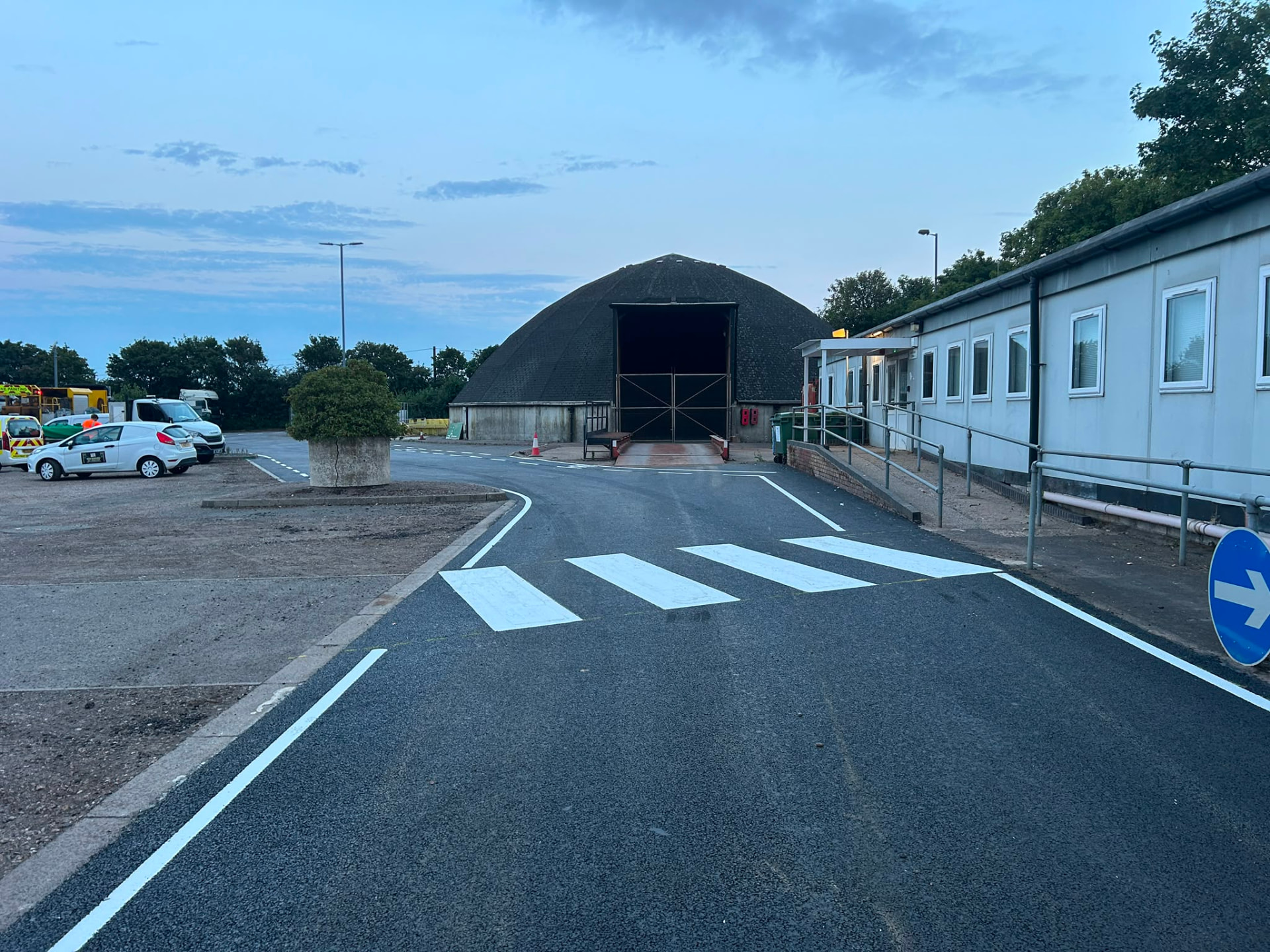 Ketteringham Council Depot, Norfolk — zebra crossing & edge lines