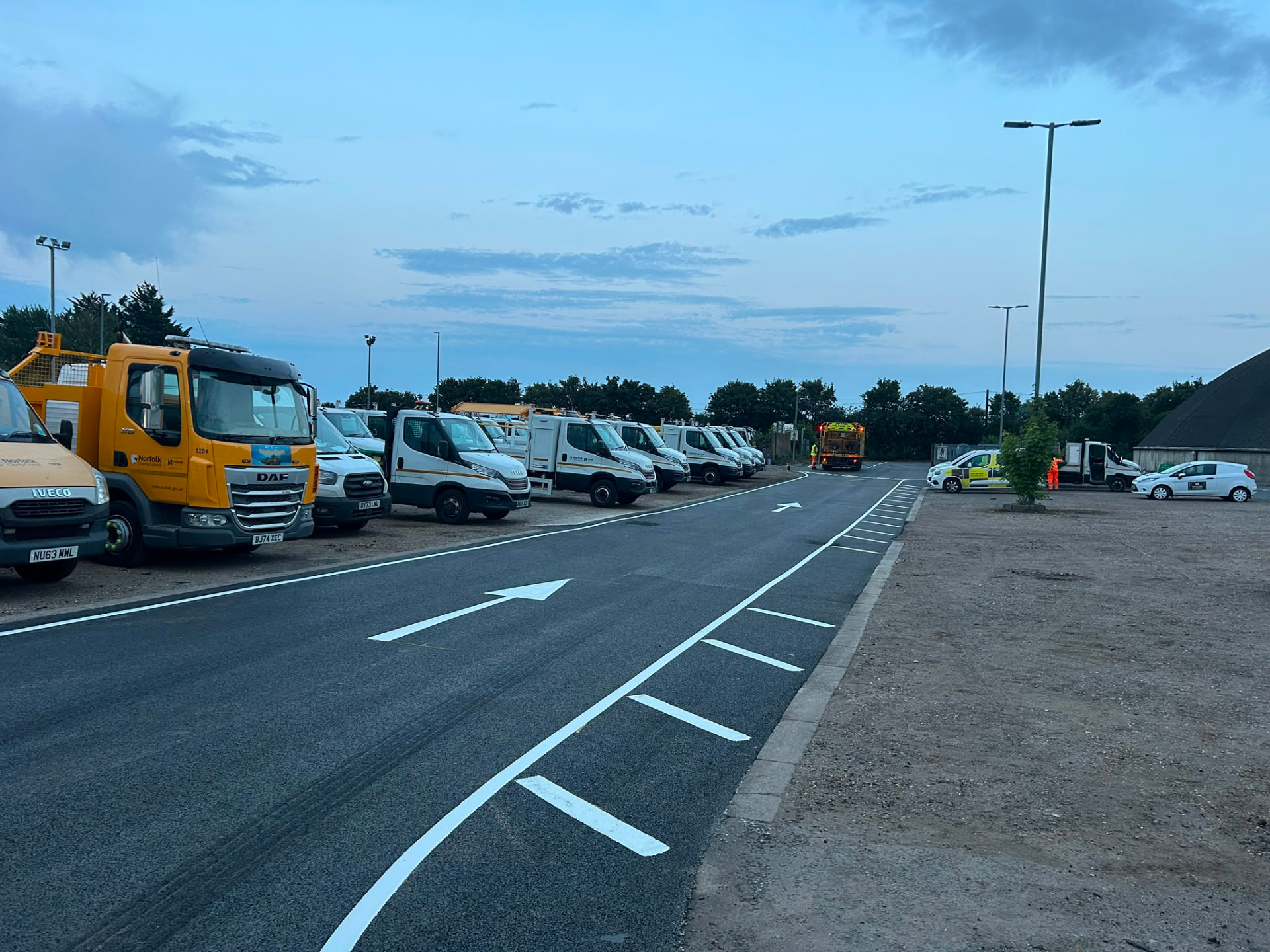 Ketteringham Council Depot, Norfolk — fleet yard lining & hatching