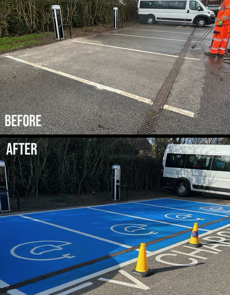 Cliff Park Ormiston Academy — EV bays before & after