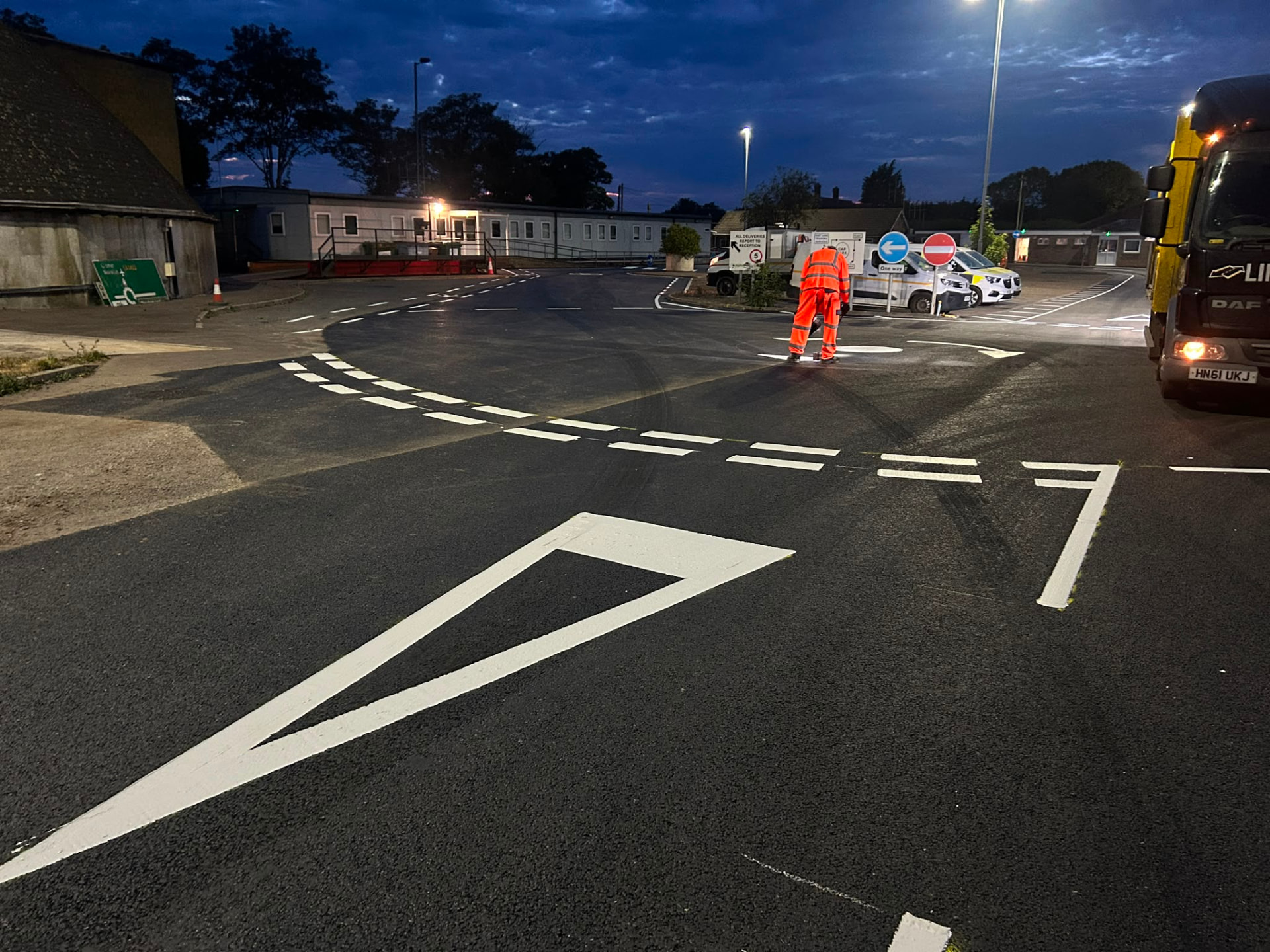 Ketteringham Council Depot, Norfolk — junction & give-way markings